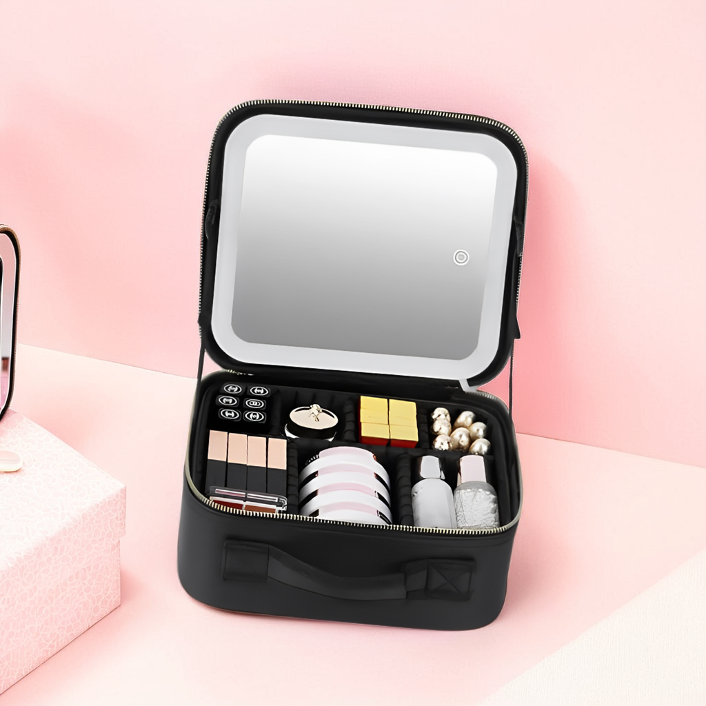 Trousse à maquillage avec miroir lumineux