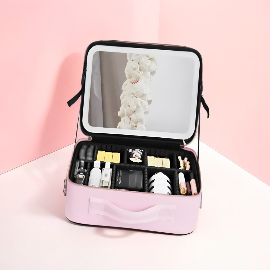 Trousse à maquillage avec miroir lumineux