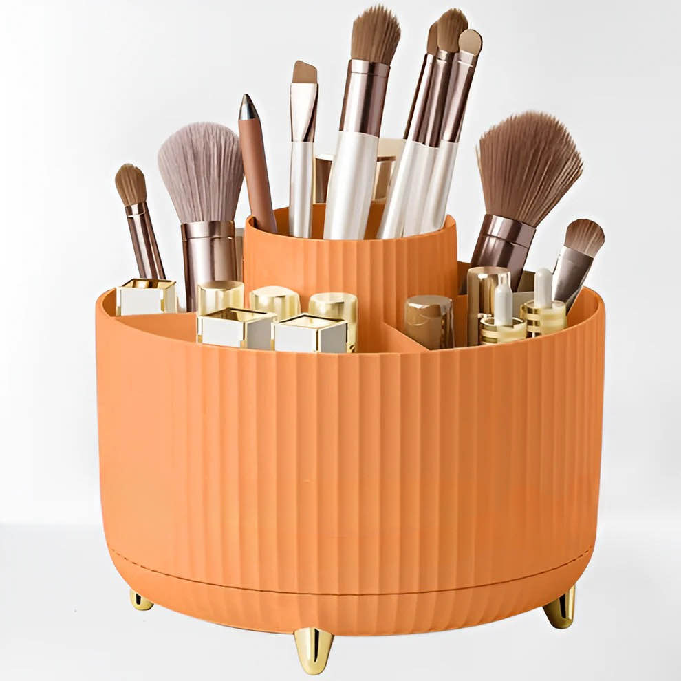 Organisateur de pinceaux de maquillage rotatif